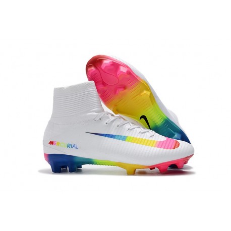 Botas Fútbol Nike Mercurial Superfly V FG para Hombre Blanco Negro Botas Fútbol Nike Mercurial Superfly V FG para Hombre Blanco Negro