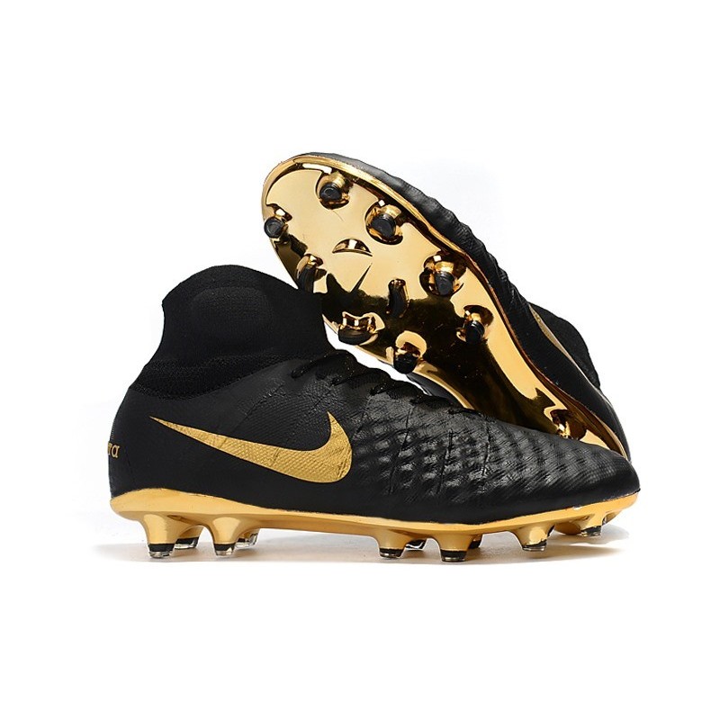 botines nike negro y dorado