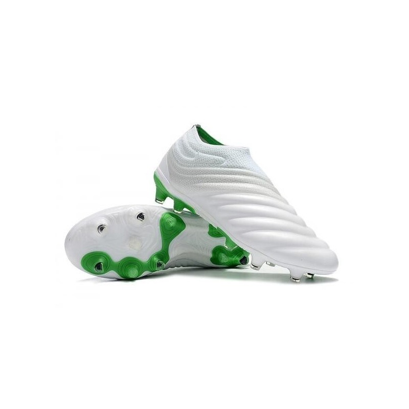 adidas Copa 19+ Botas de Fútbol con Taco FG - Blanco Verde