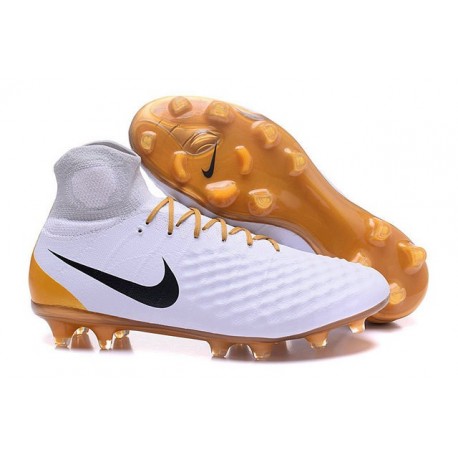 Bota Nike Magista Obra II ACC FG Nuevas - Blanco Oro