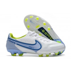 Nike Tiempo Legend 9 Elite FG Botas Blanco Azul