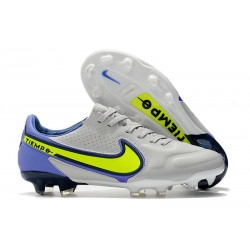 Nike Tiempo Legend 9 Elite FG Botas Gris Niebla Volt Zafiro