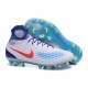 Botas de fútbol de hombre Magista Obra II FG Nike Blanco Azul Rojo