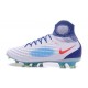 Botas de fútbol de hombre Magista Obra II FG Nike Blanco Azul Rojo
