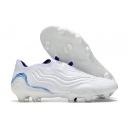 Bota adidas Copa Sense + FG Blanco Hi Res Azul Legacy Indigo