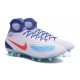 Botas de fútbol de hombre Magista Obra II FG Nike Blanco Azul Rojo