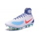 Botas de fútbol de hombre Magista Obra II FG Nike Blanco Azul Rojo