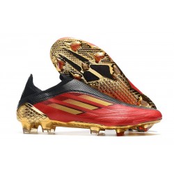 Botas de fútbol adidas X SpeedFlow+ FG Rojo Dorado Metálico Negro