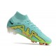 Mbappe Nike Botas de Fútbol Mercurial Superfly VII Elite FG Gris Dorado Metalizado Verde