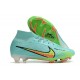 Mbappe Nike Botas de Fútbol Mercurial Superfly VII Elite FG Gris Dorado Metalizado Verde