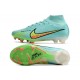 Mbappe Nike Botas de Fútbol Mercurial Superfly VII Elite FG Gris Dorado Metalizado Verde