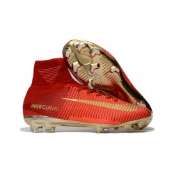 Botines Futbol Nike Mercurial Superfly V CR7 FG 2017 Rojo Oro