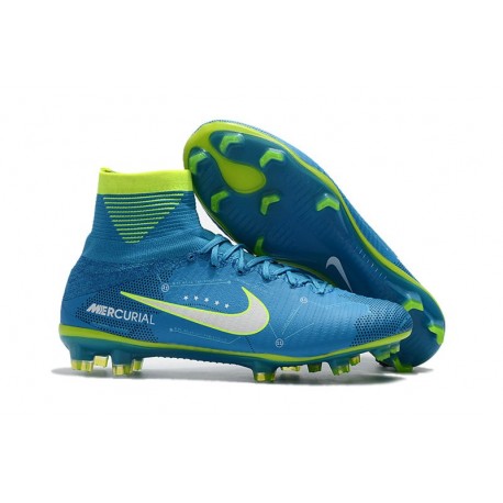 Neymar Nike Mercurial Superfly 5 FG Zapatos de Fútbol Azul Blanco