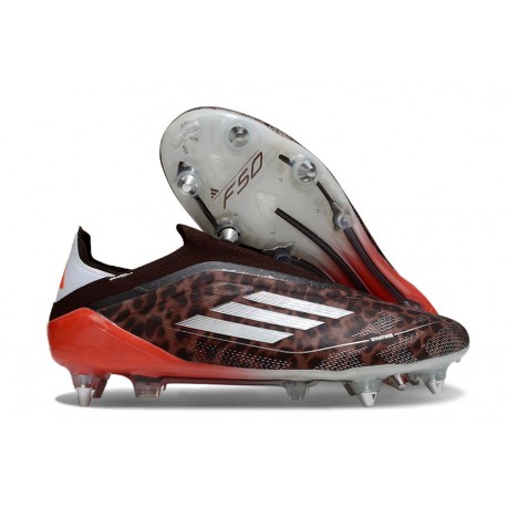 Adidas F50 Elite Laceless SG Pro Marrón Blanco