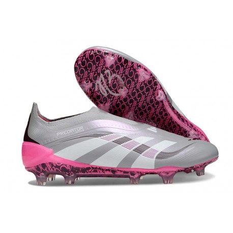 adidas Predator Elite Laceless FG Gris Blanco Rosa