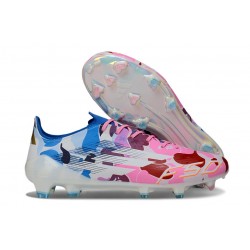 Zapatos adidas F50 Elite FG Blanco Rosa Azul