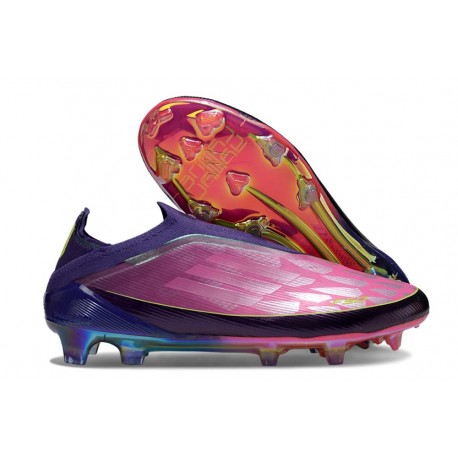 Botas adidas F50 Elite Sin Cordones FG X Lamine Yamal Unity Morado Ftwr Blanco Limón Lúcido