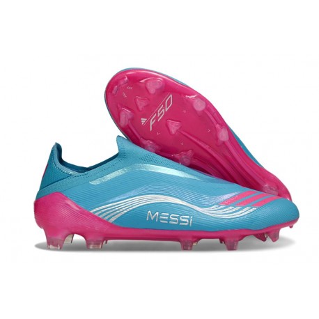 Botas adidas F50 Elite Sin Cordones FG Azul Rosa