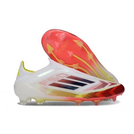 Botas adidas F50 Elite Sin Cordones FG Blanco Negro Amarillo Solar