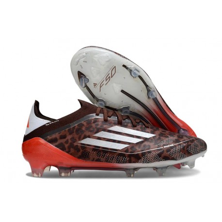 Zapatos adidas F50 Elite FG Leopardo Plateado Rojo