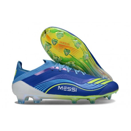 Zapatos adidas F50 Elite FG X Messi Azul Royal Amarillo Solar Semi Azul Burst