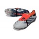 adidas Predator 26 Elite Foldover Tongue FG Gris Blanco Rosso