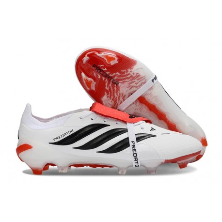 adidas Predator 26 Elite Foldover Tongue FG Blanco Negro Rojo