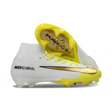 Zapatillas Nike Mercurial Superfly X Elite FG Blanco Dorada Amarillo