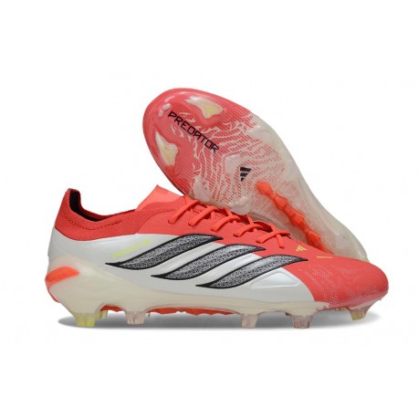 Bota de Futbol adidas Predator 26 Elite L FG Rojo Lúcido Negro Ftwr Blanco