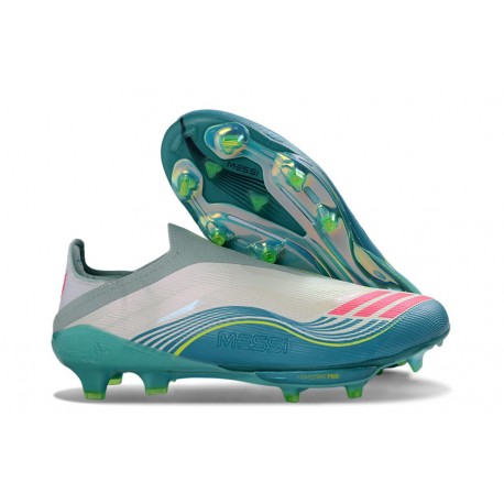 Botas adidas F50+ LL FG X Messi Ftwr Blanco Rosa Lúcido Flash Agua
