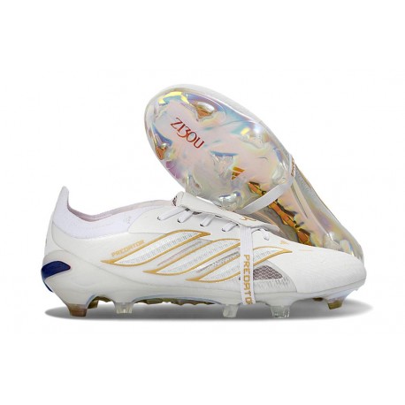 adidas Predator 26 Elite Foldover Tongue FG Blanco Dorada