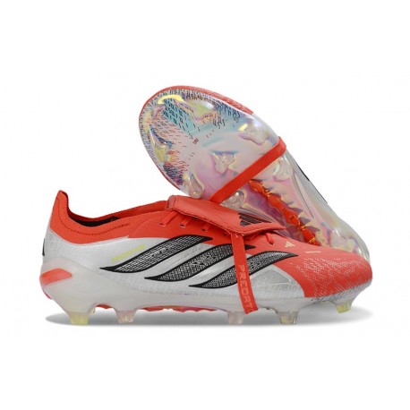 adidas Predator 26 Elite Foldover Tongue FG Rojo Lúcido Negro Ftwr Blanco