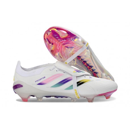 adidas Predator 26 Elite Foldover Tongue FG Blanco Rosa