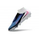 Botas Nike Phantom 6 Elite High FG Azul Carrera Explosión Rosa Blanco