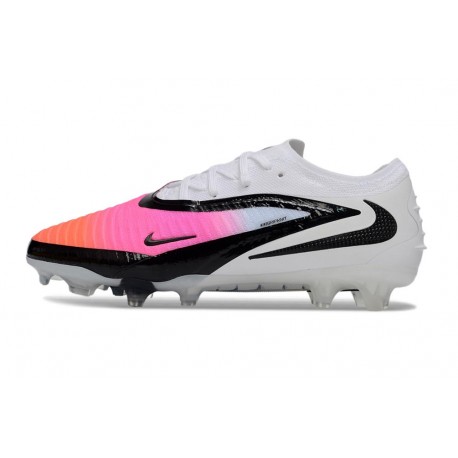 Botas de Futbol Nike Phantom 6 Elite Low FG Blanco Rosa Negro