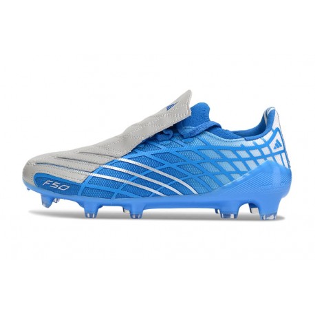 adidas F50 Elite FG Spider Azulbird Plateado Metálico Ftw Blanco