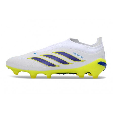 Botines de Futbol adidas Predator LL Elite FG Blanco Azul Amarillo