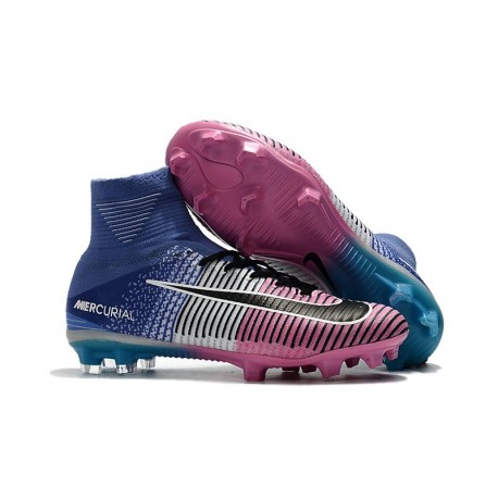 Botas de Fútbol Nuevo Nike Mercurial Superfly V FG ACC Azul Rosa Negro