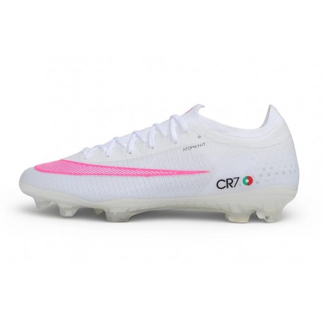 Zapatillas Nike Air Zoom Mercurial Vapor XVII Elite FG CR7 Blanco Rosa