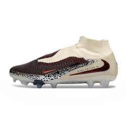 Zapatillas Nike Phantom 6 Elite High FG Flechazo Burdeos Rojo Univ Fósil