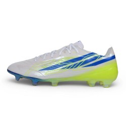 Botas de fútbol adidas F50 Hyperfast EVO FG Blanco Azul Amarillo