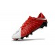 Botas de fútbol de hombre Nike Hypervenom Phantom FG Rojo Blanco