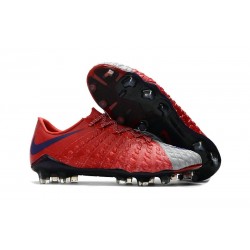 Botas de fútbol de hombre Nike Hypervenom Phantom FG Rojo Gris