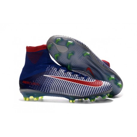 Nike Hombre Mercurial Superfly 5 FG - Botas de Futbol Azul Rojo