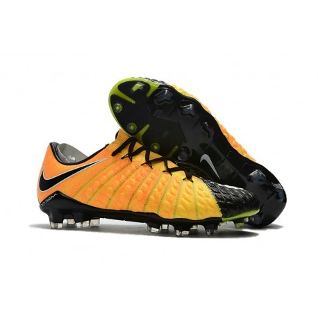 Botas de fútbol de hombre Nike Hypervenom Phantom FG Negro Amarillo