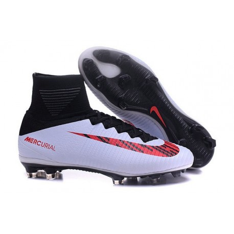 Nike Hombre Mercurial Superfly 5 FG - Botas de Futbol Blanco Rojo