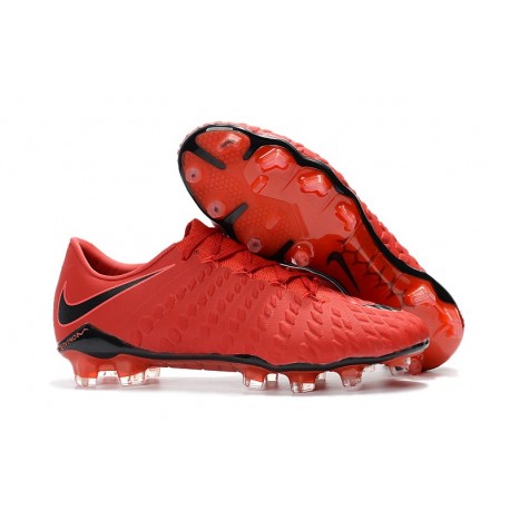 Nike Hypervenom Phantom 3 FG Zapatos de Futbol - Rojo Negro