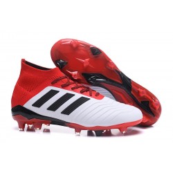 Botas de fútbol adidas Predator 18.1 FG - Blanco Rojo Negro
