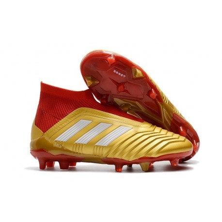 Botas de Futbol Nuevo Adidas Predator 18+ FG - Oro Rojo