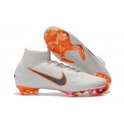Botas de Futbol Nike Mercurial Superfly VI FG - Blanco Naranja Gris